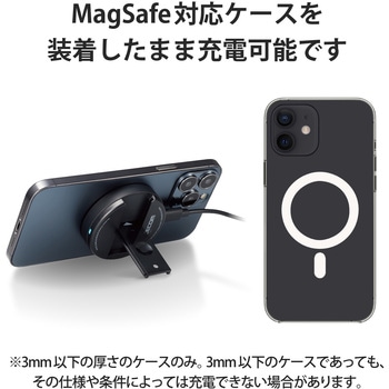 ワイヤレス充電器 7.5W マグネット式 卓上 スタンド 壁掛け タイプC 入力 置くだけ充電 エレコム