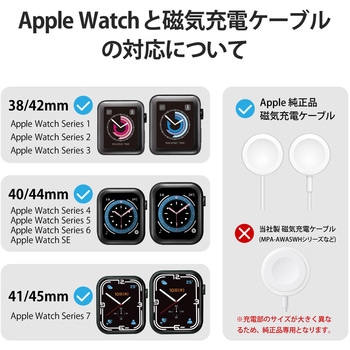 Apple Watch アップルウォッチ 充電器 スタンド 縦置き Series 7 6 5 4 3 2 1/SE スリム エレコム