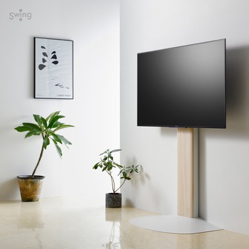 壁寄せテレビスタンド 40～77V型対応 朝日木材加工 (AVAWOOD)