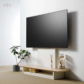壁寄せテレビスタンド 40～65V型対応 朝日木材加工 (AVAWOOD)