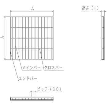 アルミグレーチングますぶた普通目ノンスリップ イズミ