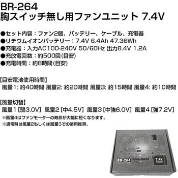 BR-264 胸スイッチ無し用 ファンユニット 7.4V 1セット ブレイン