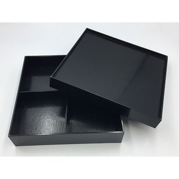 黒漆 貼箱7寸 四ツ仕切 1ケース(10個×4袋) PackStyle(パックスタイル