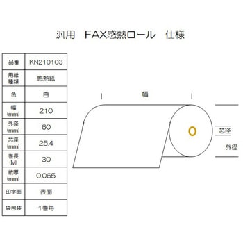 感熱ロール紙 FAX用 A4 幅210mm コウナン