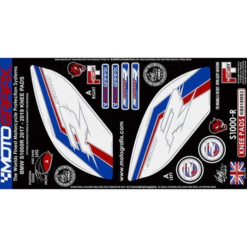 KB018MS3 KNEE BODY PAD MOTO GRAFIX (gOtBbNX) KԎBMW S1000R(17-19) White with RedCBlue&Metallic SilverF   KB018MS3 85453324