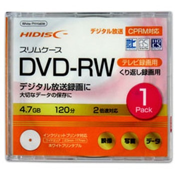 録画用DVD-RW HIDISC HDDRW12NCP1SC [1枚 /4.7GB /インクジェットプリンター対応] 磁気研究所