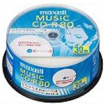 音楽用CD-R ホワイト CDRA80WP.30SP [30枚 /インクジェットプリンター対応] マクセル