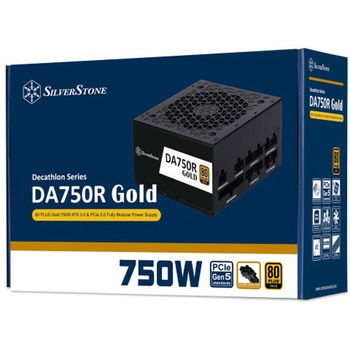 SilverStone 電源 DA750R Gold 80 PLUS Gold ATX 3.0 & PCIe 5.0フルモジュラーATX PSU SST-DA750R-GM SILVER STONE(シルバーストーン)