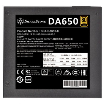 SilverStone 80 PLUS Gold 650WフルモジュラーATX電源 SILVER STONE(シルバーストーン)
