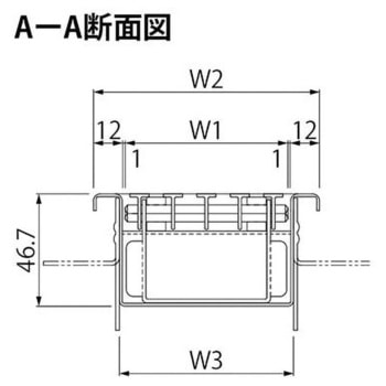 排水ユニット ステンレス製スリット 細目タイプ(すきま6mm) ステンレス製トラフ 端部排水 ノンスリップタイプ よこ引き用 カネソウ