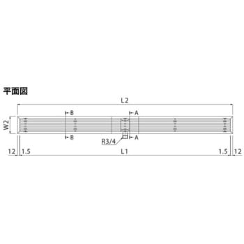 排水ユニット ステンレス製スリット 細目タイプ(すきま6mm) ステンレス製トラフ 中央部排水 プレーンタイプ よこ引き用 カネソウ