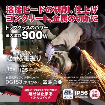 充電式ディスクグラインダー 京セラ(旧RYOBI電動工具)