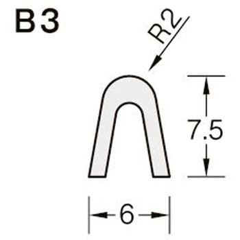 アルミ甲丸レールB3 6×7.5 ケージーパルテック