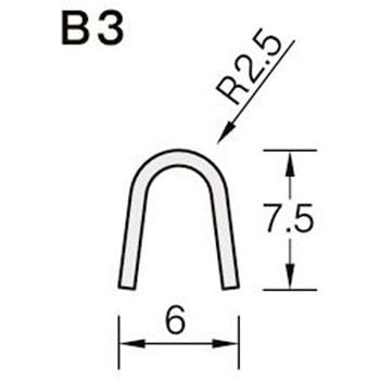 ステン甲丸 B3-18 ステン甲丸レールB3 6×7.5 1本 ケージーパルテック