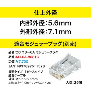 カテゴリー6Aネットワークケーブル DENSAN(ジェフコム)