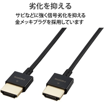 HDMIケーブル イーサネット対応 スーパースリム ブラック エレコム