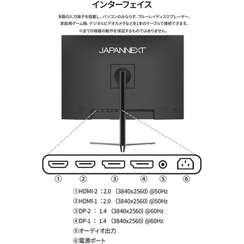 液晶ディスプレイ 28型/3840×2560/HDMI×2、DP×2/ブラック/スピーカー有/2年保証 JAPANNEXT