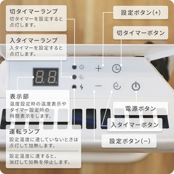 パネルヒーター タイマー付き 温度調節機能付き mill(ミル)