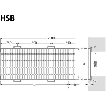 スチール製グレーチング 横断溝・側溝用 プレーンタイプ カネソウ 【通販モノタロウ】