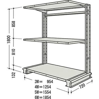 Nf キャンチラック単式1連 日本ファイリング 軽 中量棚専用棚 通販モノタロウ Cr63ls3