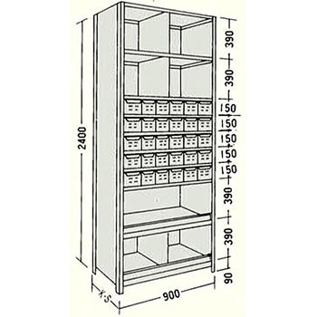 NF 引出し付軽量物品棚 日本ファイリング