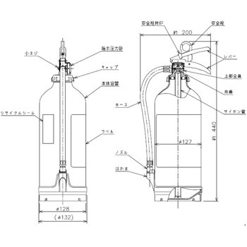 UVM10AL アルミ製蓄圧式粉末ABC消火器 1台 モリタ宮田 【通販モノタロウ】