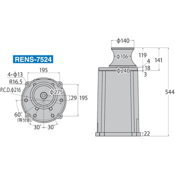 船舶用ウインチ イカール REN・RENS・REL・RESシリーズ(750W) 工進