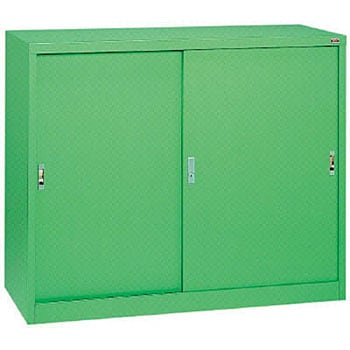 1000W スチール引戸付きワイドロッカー 大阪製罐 グリーン色 棚板数2枚