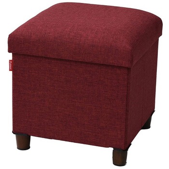 ALS-38(RD) 脚付き 収納スツール YAMAZEN(山善) 86406557