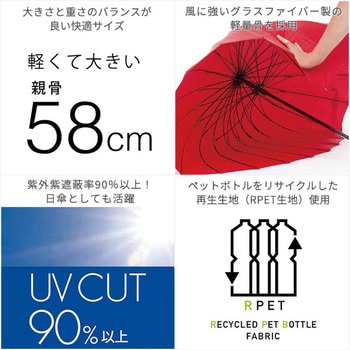 長傘 16本骨傘 58cm mabu(マブ)