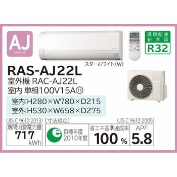 RAS-AJ22L(W) 住宅設備用エアコン AJシリーズ 1セット 日立 【通販