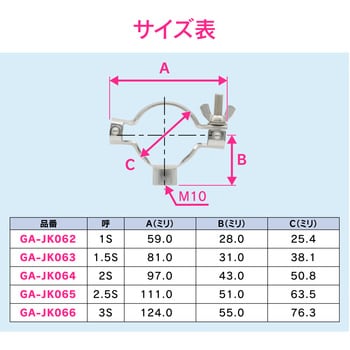 GA-JK063 これエエやん パイプハンガー 支持固定 ヘルール継手 1個