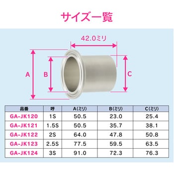 GA-JK120 これエエやん ロングヘルール 溶接式 サニタリー配管 GAONA