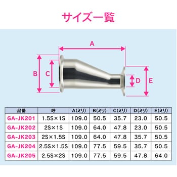 GA-JK201 これエエやん ヘルール偏芯レデューサー サニタリー配管 1個