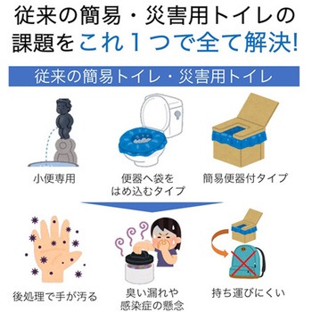 携帯用ポリ袋トイレ Peepoo W16-0112シリーズ アズワン