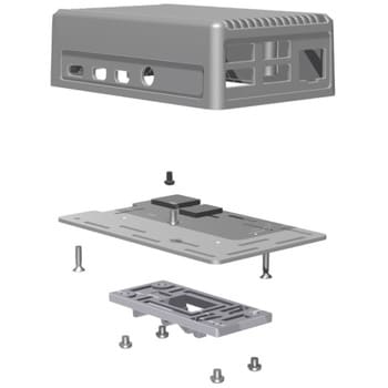 RPHD-4B-H-S Raspberry Pi 4B 放熱型DINレールケース RPHDシリーズ 1台