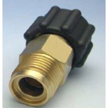 M22ネジ式(Φ14用)xG1/2ネジ式(Φ11用)変換ローレットカプラ ツツミ工業