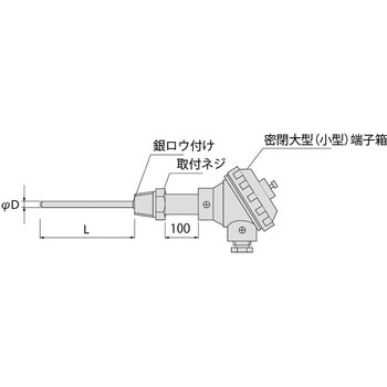 温度センサー K熱電対 端子箱サポート管 固定ネジタイプ ヤガミ