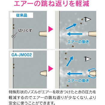 これエエやん エアブローガン 掃除 跳ね返り減少 上下接続 ワンタッチ接続 GAONA(ガオナ)