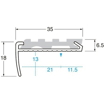 パルステップ 階段滑り止め 真鍮製ノンスリップ35巾 ゴムタイヤ充填タイプ N35PG ケージーパルテック