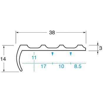パルステップ 階段滑り止め 真鍮製ノンスリップ 無垢タイプ N101 ケージーパルテック