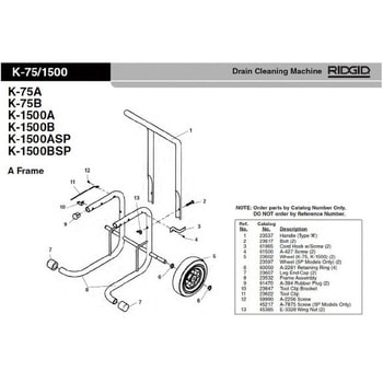 キャリッジ ボルト F/K-75 RIDGID(日本エマソン)