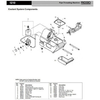 リザーバー キャップ F/1210 RIDGID(日本エマソン)