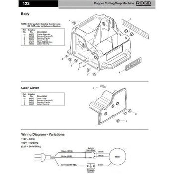 ワーニング ラベル F/122J RIDGID(日本エマソン)