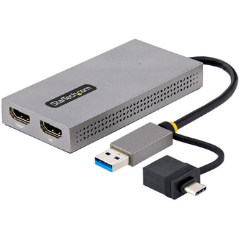 ディスプレイアダプター/USB-C & USB-A/デュアルディスプレイ/HDMI(1x 4K30Hz、1x 1080p)/11cmケーブル/Win & mac 1個 StarTech.com 【通販モノタロウ】