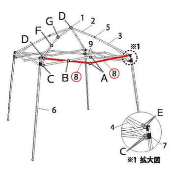 ビスタDMJ29-18用パーツ部品 トラスA(1200mm) - イージーアップ