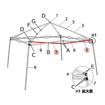 ビスタDMJ35-18用パーツ部品 トラスA(1320mm) イージーアップ