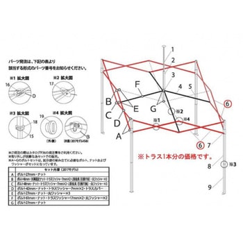 デラックスDX30用パーツ部品(2017モデル) トラス大1500mm イージーアップ