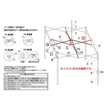 デラックスDXA30用パーツ部品(2017モデル) トラス中B 1440mm イージーアップ