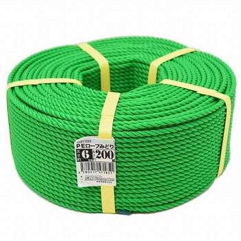 PEロープ(3打ち)バンド掛巻 屋外対応型 ロープ 3mm 6mm 紺屋商事